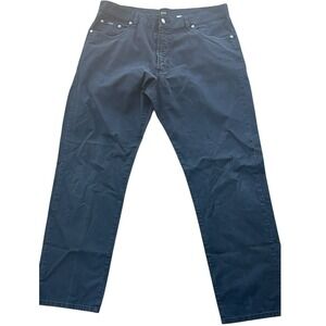 Hugo Boss Mens Montana Jeans Size 38 Faded Black Button Fly Straight Leg Baggy